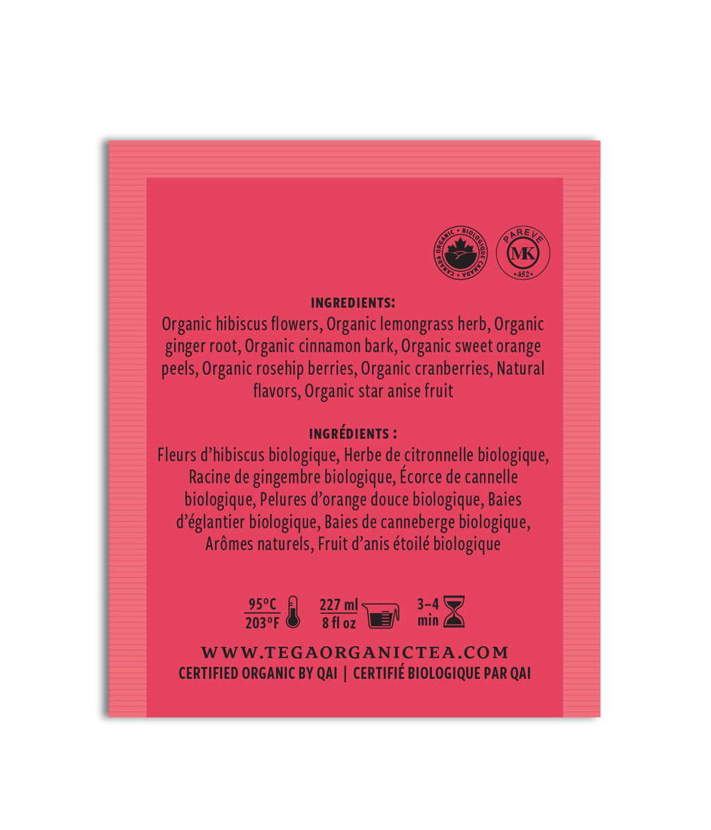 Cranberry Ginger Organic 100 Herbal Tea Bags