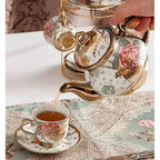 Gold Rose Ceramic Tea Set for 6