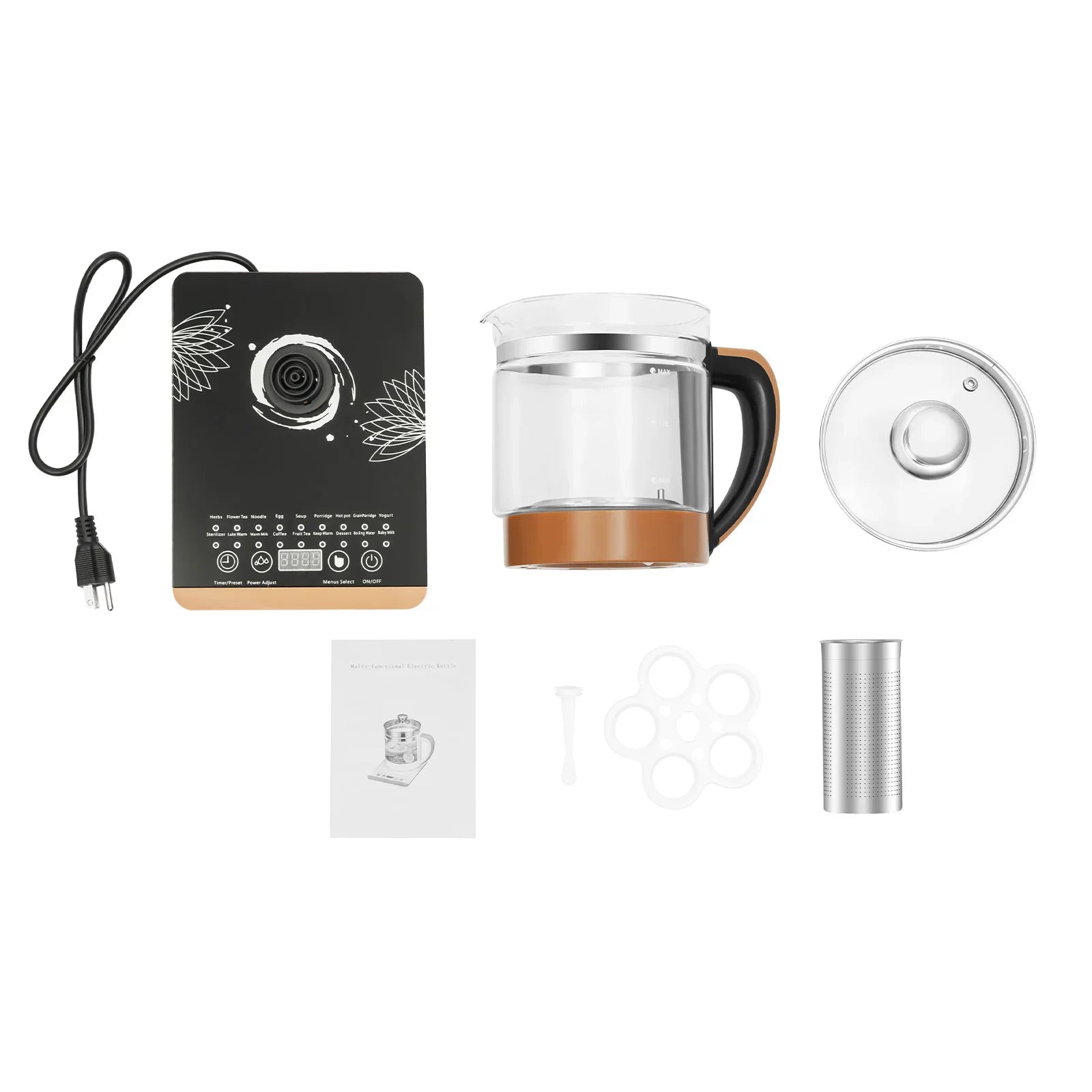 1.8L Electric Glass Tea Maker w/ Filter