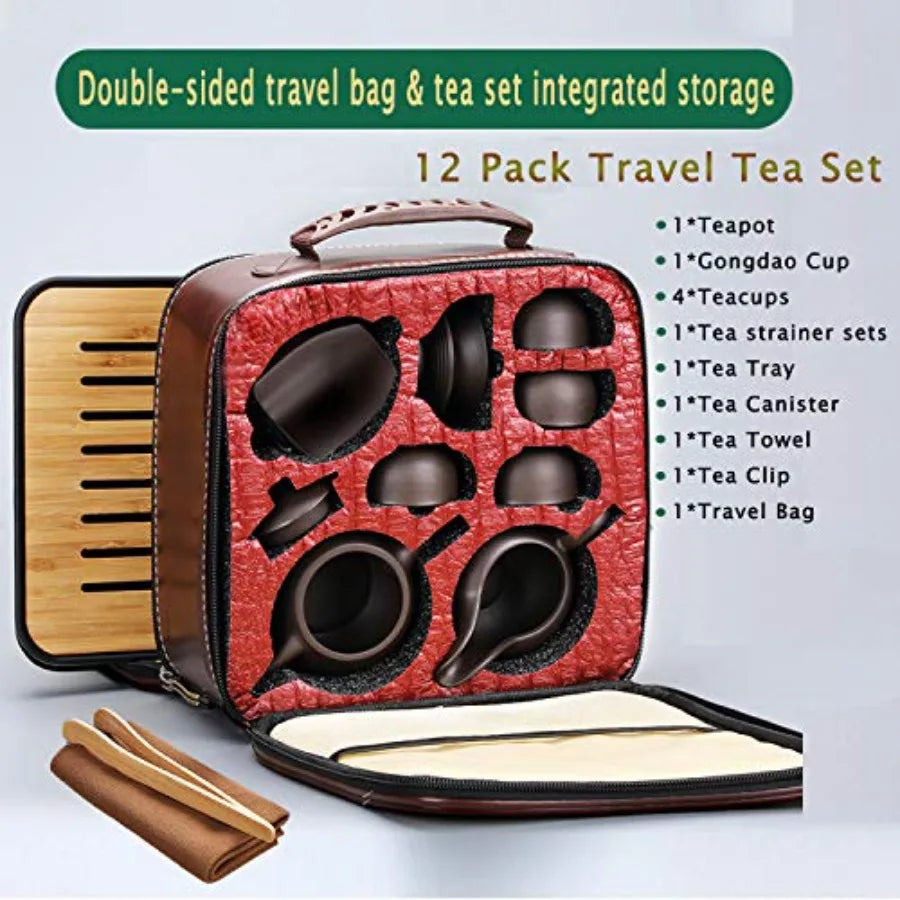 Travel Tea Set w/ Tray & Infuser – 12pc