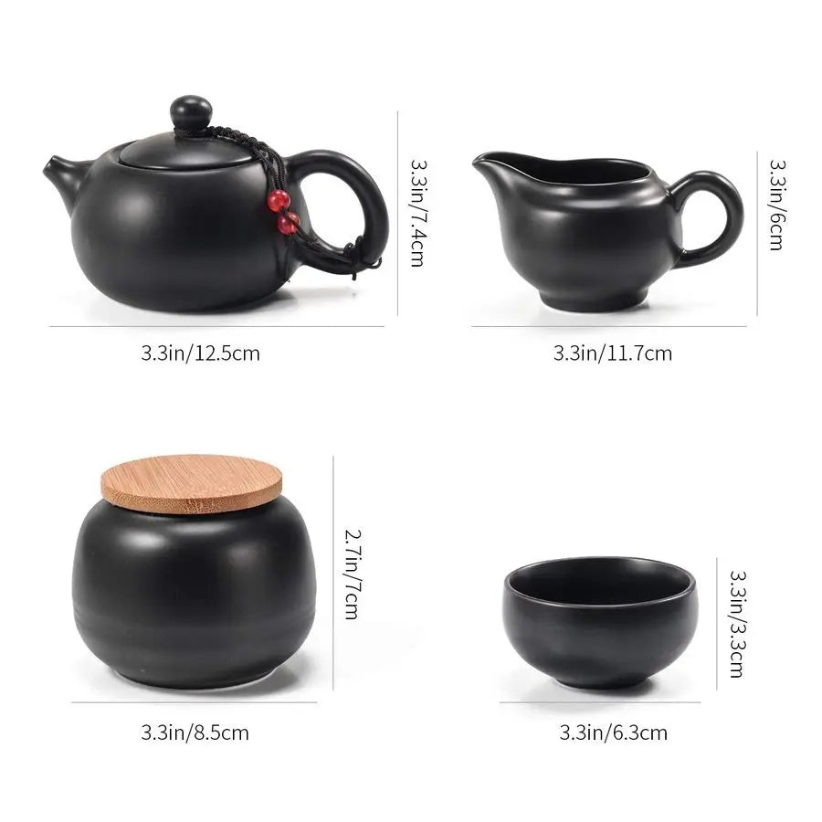 Portable Tea Set w/ Tray & Infuser