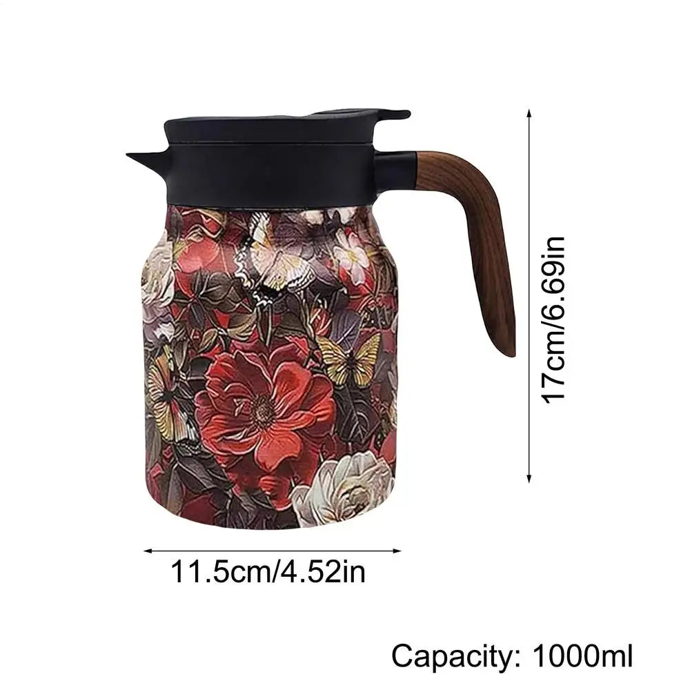 Vintage Floral Tea Thermos w/ Infuser – 1000ML
