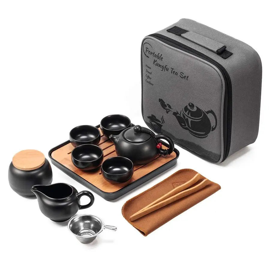 Portable Tea Set w/ Tray & Infuser
