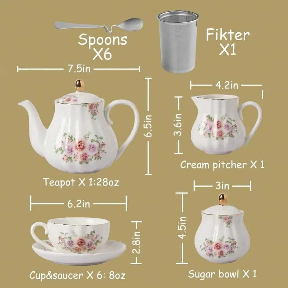 British Royal Tea Set w/ Teapot – 8oz