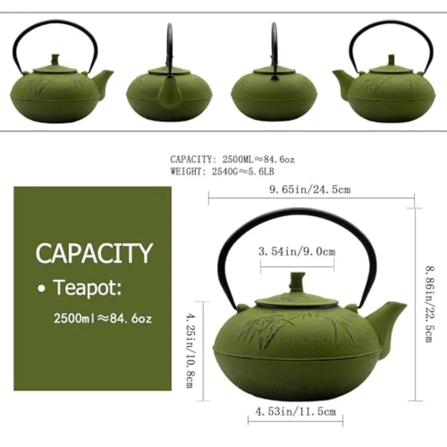 Heavy Cast Iron Teapot w/ Infuser – 2500ml