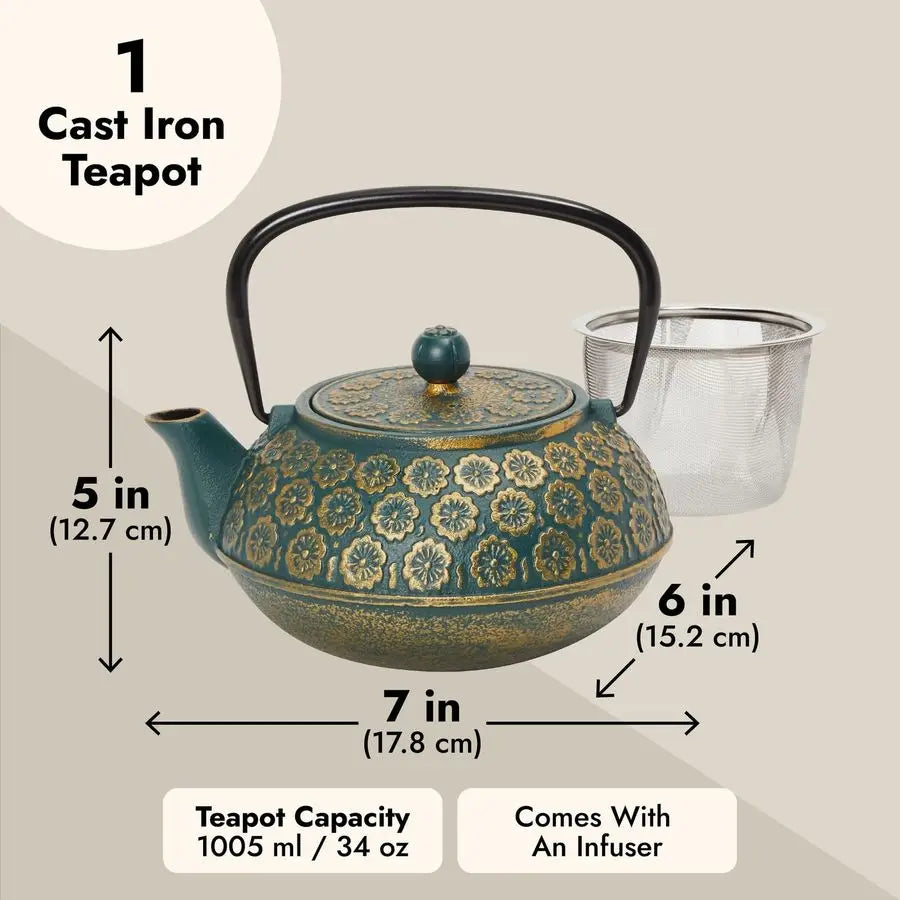 Cast Iron Teapot w/ Infuser – 34oz
