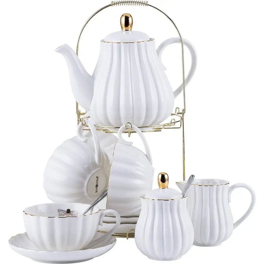 White Porcelain Tea Set – 17pc