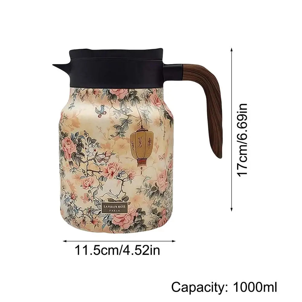 Vintage Floral Tea Thermos w/ Infuser – 1000ML