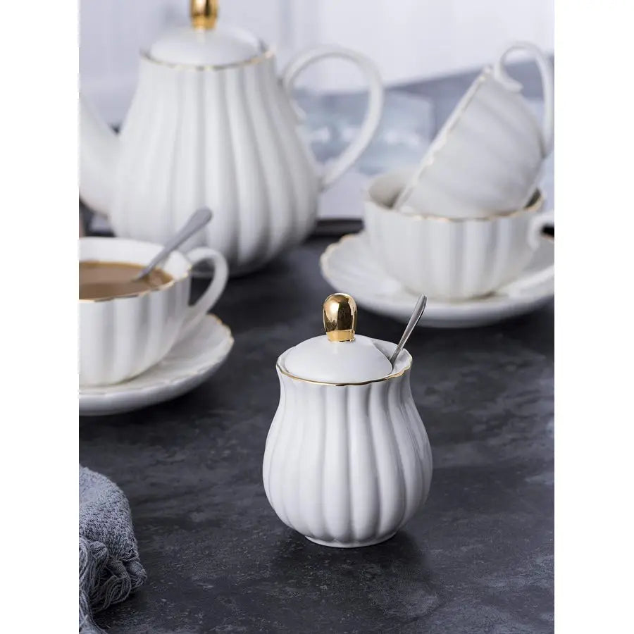 White Porcelain Tea Set – 17pc