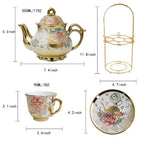 Gold Rose Ceramic Tea Set for 6