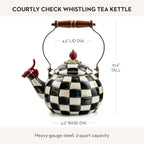 Enamel Whistling Tea Kettle – Check Design