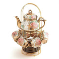 Gold Rose Ceramic Tea Set for 6