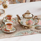 Gold Rose Ceramic Tea Set for 6