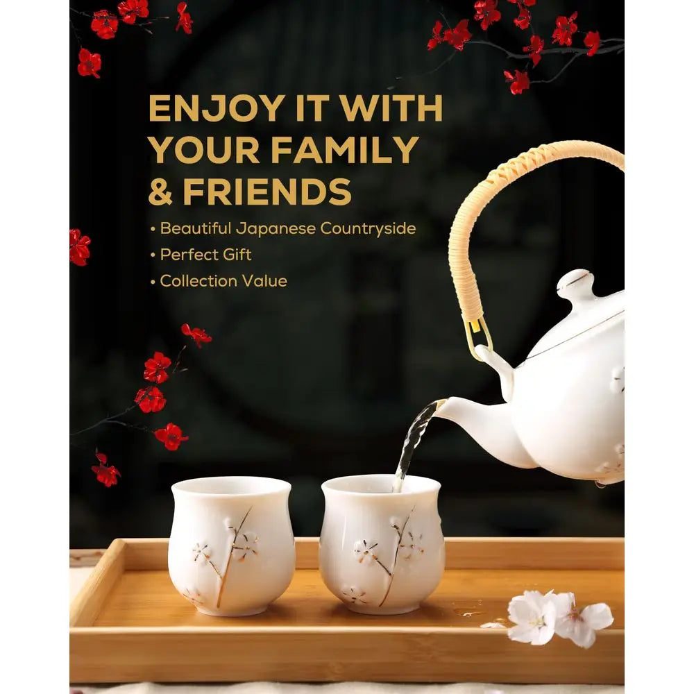 Japanese Tea Set w/ Teapot & 6 Cups