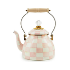 Enamel Tea Kettle – Pink Check (2QT)